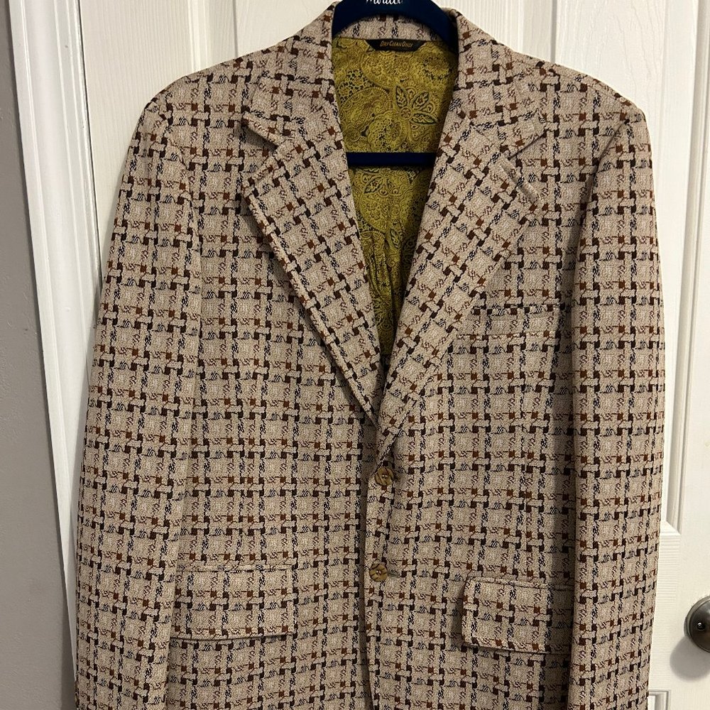 Hardwick Clothes Houndstooth Plaid Blazer